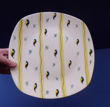 Load image into Gallery viewer, 1950s MIDWINTER Square Serving Plate or Platter. Collectable FIESTA PATTERN. Designed by Jessie Tait in 1953
