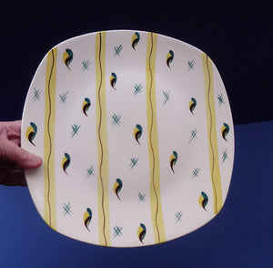 1950s MIDWINTER Square Serving Plate or Platter. Collectable FIESTA PATTERN. Designed by Jessie Tait in 1953