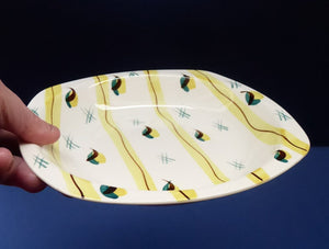 1950s MIDWINTER Shallow Bowl. Collectable FIESTA PATTERN. Designed by Jessie Tait in 1953