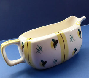 1950s MIDWINTER Gravy Boat or Jug. Collectable FIESTA PATTERN. Designed by Jessie Tait in 1953
