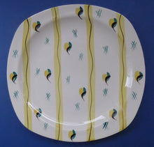 Load image into Gallery viewer, 1950s MIDWINTER Square Dinner Plates. Collectable FIESTA PATTERN. Designed by Jessie Tait in 1953
