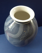 Load image into Gallery viewer, LARGE Vintage 1950s German SCHRAMBERG Vase. WINDSOR Grey-Blue with Abstract Scgraffito Decoration
