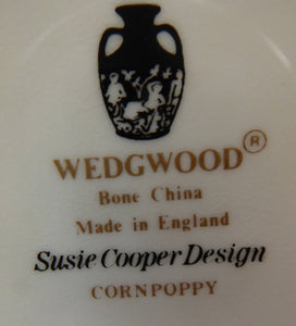 SUSIE COOPER for WEDGWOOD. 1971 Cornpoppy Design. Stylish Floral Bone China Smaller Sugar Bowl & Milk Jug