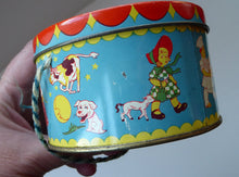 Load image into Gallery viewer, 1950s NURSERY RHYMES Sweetie Tin. Wilkin&#39;s Ltd. Includes: Humpty Dumpty, Mary Had a Little Lamb, Jack and Jill etc
