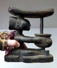 Load image into Gallery viewer, Vintage Early / Mid 20th Century LUBA Tribe (Congo - Zaire). African Carved Wood Tribal Headrest
