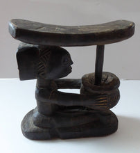 Load image into Gallery viewer, Vintage Early / Mid 20th Century LUBA Tribe (Congo - Zaire). African Carved Wood Tribal Headrest

