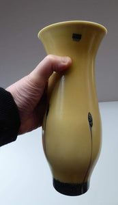 CAITHNESS GLASS Flared Vase. From the stylish vintage "Nouveau" range, and in the attractive Sand colour