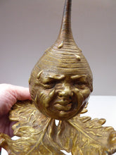 Load image into Gallery viewer, Antique Victorian INKWELL. Gilt Metal Taking the Form of a Crying Mr Turnip with Original Brass Edged Liner
