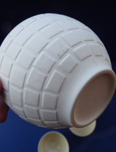 Three GUSTAVSBERG, SWEDEN China Vintage Bowls; inside glazed with textured matt white exterior