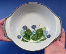 Load image into Gallery viewer, Large SCOTTISH Vintage WILD BERRIES Design Serving Bowl with Lug Handles by Highland Stoneware. Hand Decorated (C)
