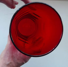 Load image into Gallery viewer, 1950s Ruby Red WHITEFRIARS Wave Ribbed LARGE Tumbler Vase. 8 Inches in height. Excellent Condition

