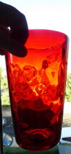 Load image into Gallery viewer, 1950s Ruby Red WHITEFRIARS Wave Ribbed LARGE Tumbler Vase. 8 Inches in height. Excellent Condition

