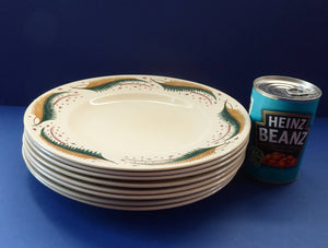 Rare 1950s Vintage Susie Cooper Pottery BRACKEN PATTERN Dinner Plates. KESTREL shape. 10 inches