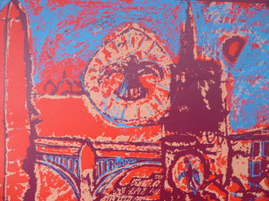 Paul Furneaux Demon on Calton Hill Screenprint Signed and Dated 1987