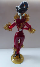 Load image into Gallery viewer, MASSIVE Signed Vintage Italian Murano Glass Pierrot / Comdia Dell&#39; Arte Figurine by Franco Toffolo. 18 inches in height
