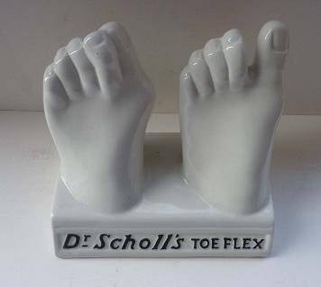1930s Royal Doulton Dr Scholl's Advertising Display. Pair of Feet