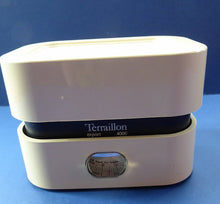 Load image into Gallery viewer, Vintage 1960s Space Age Kitchen Scales by Terraillon 4000.  Fabulous Snow White Shade (with  unusual extra smokey brown transparent cover)
