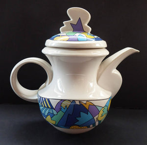 ROSENTHAL 1980s Studio Line Teapot, Milk Jug & Sugar Bowl. Spirit Wonderland by Dorothy Hafner