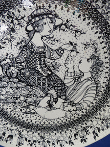 MASSIVE 14 inch Bjorn Wiinblad Wall Plate or Charger. From the Seasons Series: AUTUMN Nymolle Denmark, 1960s