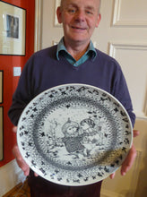 Load image into Gallery viewer, MASSIVE 14 inch Bjorn Wiinblad Wall Plate or Charger. From the Seasons Series: WINTER Nymolle Denmark, 1960s (A)
