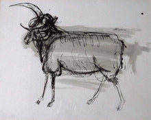 Load image into Gallery viewer, Scottish Art for Sale Robin Philipson Pen and Ink Drawing of a Ram
