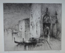 Load image into Gallery viewer, 1920s Original Etching by Sydney Mackenzie Litten (1887 - 1949). The Betrothal, Venice
