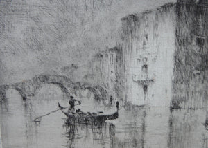 1920s Original Etching by Sydney Mackenzie Litten (1887 - 1949). The Betrothal, Venice
