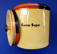 Load image into Gallery viewer, Rare Carlton Ware Large Art Deco Storage Jars 1930s Sunshine Yellow Geometic Pattern
