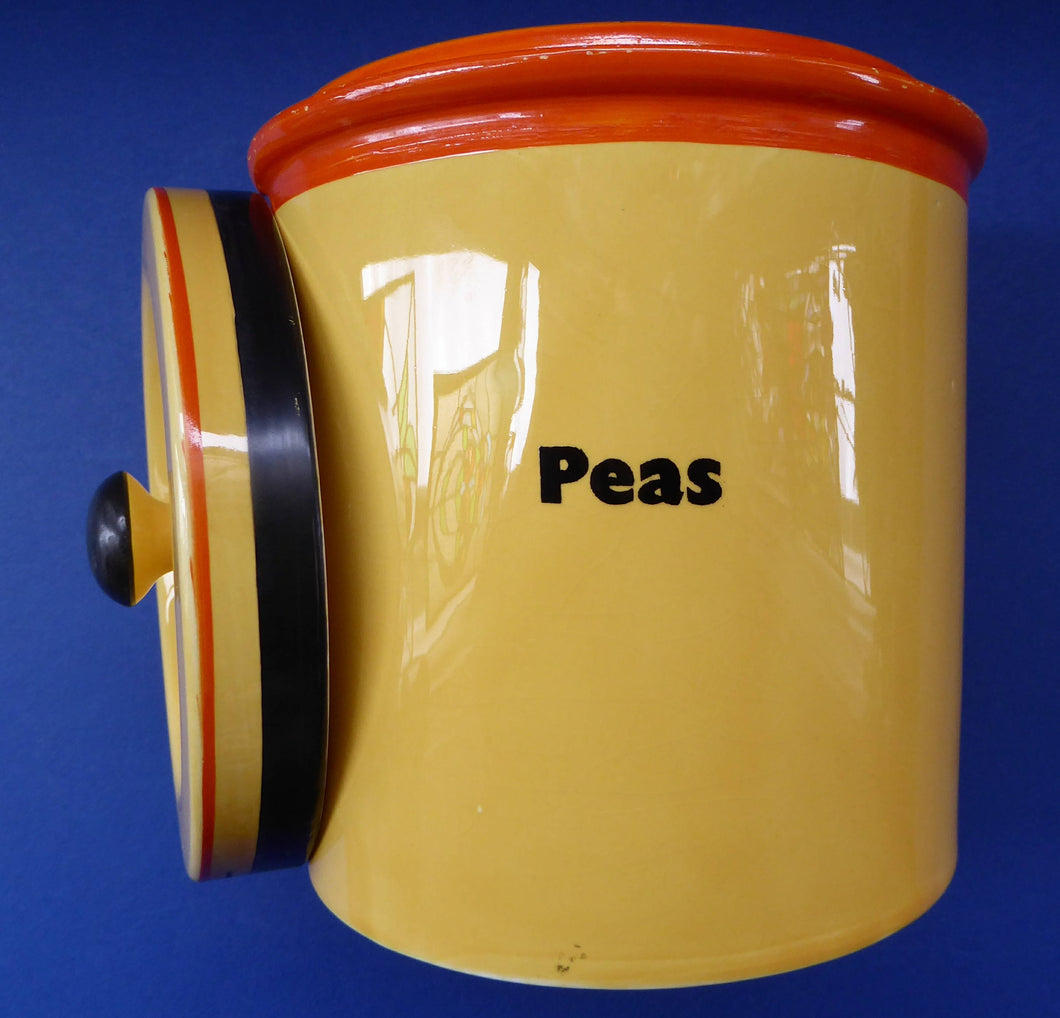Rare Carlton Ware Large Art Deco Storage Jars 1930s Sunshine Yellow Geometic Pattern