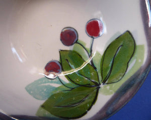 SCOTTISH Pottery. Vintage WILD BERRIES Design Cereal Bowl by Highland Stoneware, Scotland. Hand Decorated