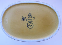 Load image into Gallery viewer, Unusual 1960s Vintage Danish BACA Aluminia ROYAL COPENHAGEN Vase. Yellow Ground with Birds Motif. Designed by Nils Thorsson
