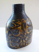 Load image into Gallery viewer, Unusual 1960s Vintage Danish BACA Aluminia ROYAL COPENHAGEN Vase. Yellow Ground with Birds Motif. Designed by Nils Thorsson

