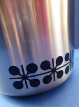 Load image into Gallery viewer, Vintage 1960s JAPANESE Silvered Metal Ice Bucket with Atomic Design. With original plastic drip tray and chrome tongs
