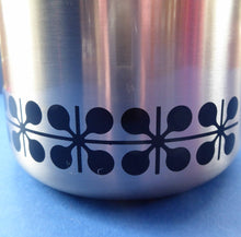 Load image into Gallery viewer, Vintage 1960s JAPANESE Silvered Metal Ice Bucket with Atomic Design. With original plastic drip tray and chrome tongs
