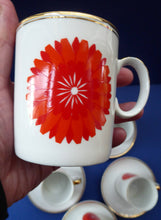 Load image into Gallery viewer, For SPARES: Vintage 1960s THOMAS ROSENTHAL Orange Flower Power Cup &amp; Saucer. Five Available

