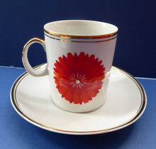 Load image into Gallery viewer, For SPARES: Vintage 1960s THOMAS ROSENTHAL Orange Flower Power Cup &amp; Saucer. Five Available
