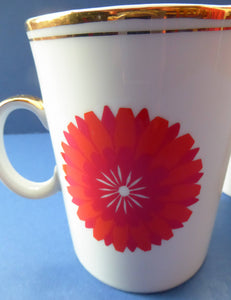 For SPARES: Vintage 1960s THOMAS ROSENTHAL Orange Flower Power Cup & Saucer. Five Available
