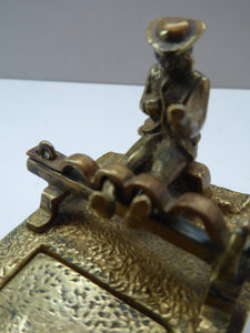 ANTIQUE INKWELL. An Extremely Rare Miniature Example Featuring a Little Man in Village Stocks Being Pelted with Fruit