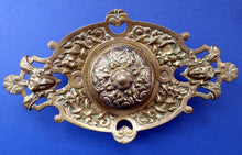Load image into Gallery viewer, Antique Victorian Brass Inkwell with Original Glass Liner
