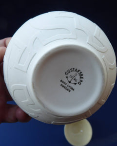 Three GUSTAVSBERG, SWEDEN China Vintage Bowls; inside glazed with textured matt white exterior