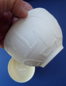 Three GUSTAVSBERG, SWEDEN China Vintage Bowls; inside glazed with textured matt white exterior