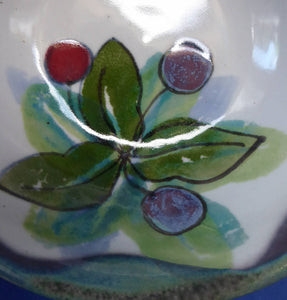 Vintage SCOTTISH WILD BERRIES Design Cereal Bowl by Highland Stoneware, Scotland. Hand Decorated