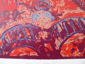Paul Furneaux Demon on Calton Hill Screenprint Signed and Dated 1987