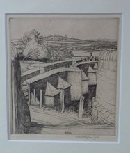 Load image into Gallery viewer, ORIGINAL Line Engraving by Robert Sargent Austin. The Pack Bridge, Aylestone, Leicestershire. Pencil signed and dated 1926
