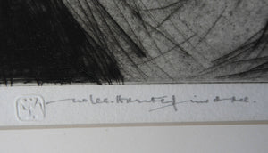 Original Pencil Signed Etching: William Lee Hankey. Mother and Child; 1920s