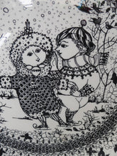 Load image into Gallery viewer, MASSIVE 14 inch Bjorn Wiinblad Wall Plate or Charger. From the Seasons Series: WINTER Nymolle Denmark, 1960s (A)
