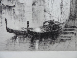 1920s Original Etching by Sydney Mackenzie Litten (1887 - 1949). The Betrothal, Venice