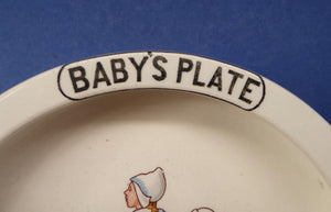 1940s / 1950s BABY'S PLATE or BOWL. Charming Dish with Cute Images of Dutch Children