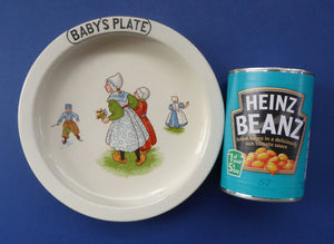 1940s / 1950s BABY'S PLATE or BOWL. Charming Dish with Cute Images of Dutch Children