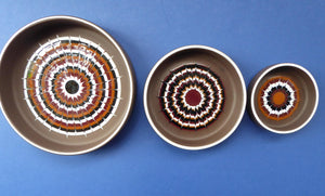 Set of Three 1970s Graduated HORNSEA Muramic Lancaster Vitramic Shallow Dishes. John Clappison Designs